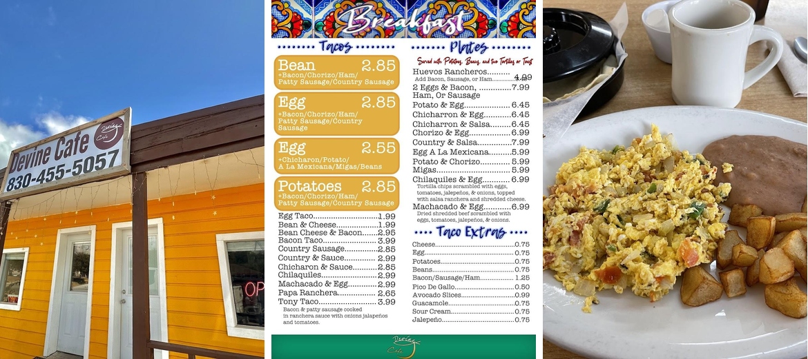 Devine Cafe Menu